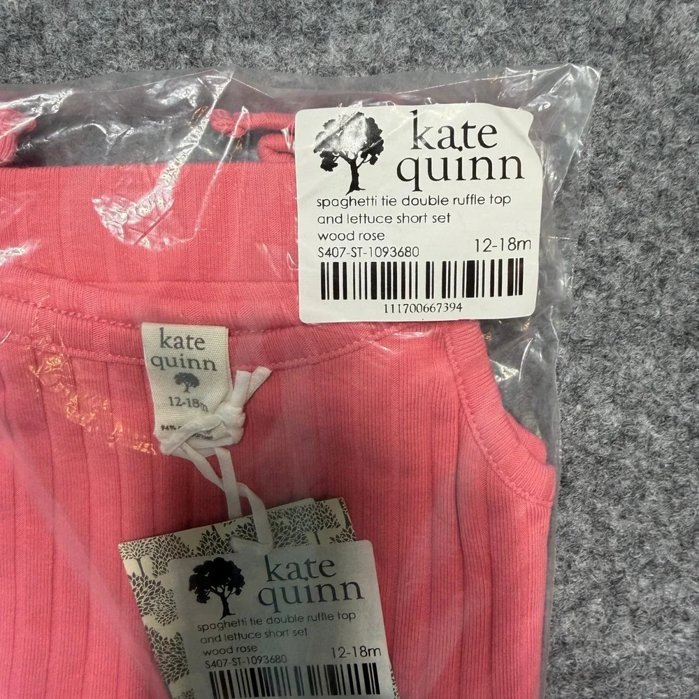 NWT Kate Quinn Short Set 12-18m Wood Rose Ruffle Tie Top Lettuce‎ Shorts